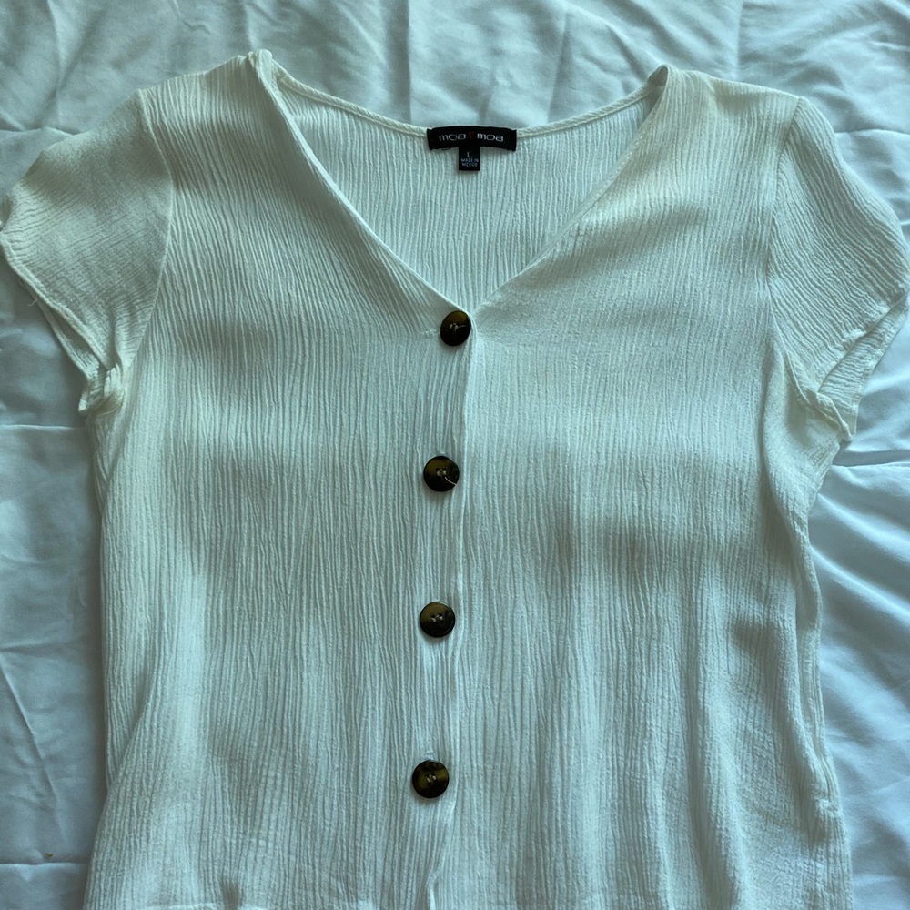 White button down blouse